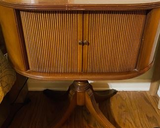 Mid Century Side/Bedside Table with Sliding Doors