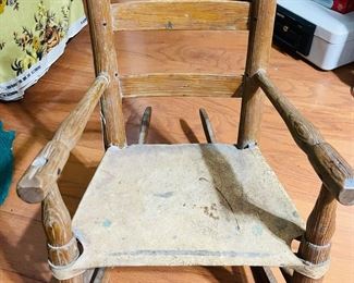 Primitive Pegged Child's Cowhide Rocker 
