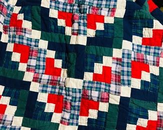 Beautiful Handmade Flannel Patchwork Quilt 