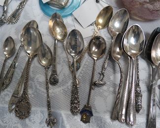Sterling souvenir spoons.  Louisiana, Lafayette, etc.