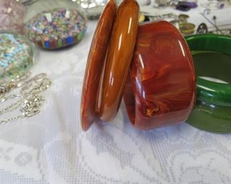 Vintage bakelite bangles.