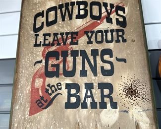 Wooden Western sign