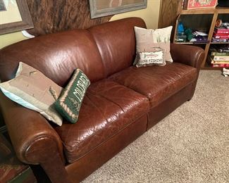 Leather love seat
