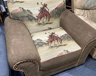 Ranch style studded arm chair