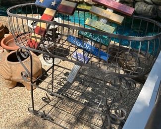 Outdoor decorations. Metal planter