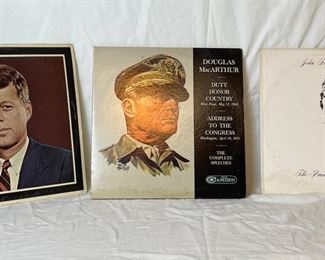 Four Vintage Records JFK and Douglas McArther