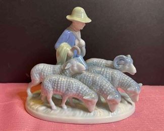 Gerold Porcelain Figurine Little Boy with Sheep