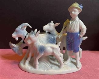 GeroldPorcelain Figurine Little Boy with Goats