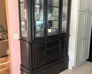 Black China Hutch/Display Cabinet