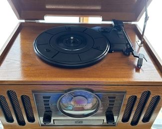 Crosley Conductor entertainment unit with turntable, CD and Cassette players