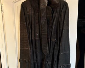 Armani leather coat