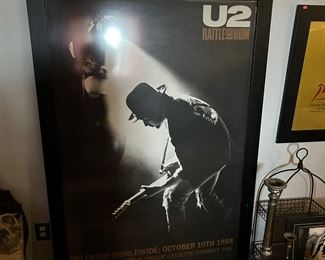 U2 Rattle And Hum framed poster measuring 65.5" x 45.5"
