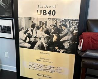 The Best of UB40 framed poster measuring 44.5" x 59.5"