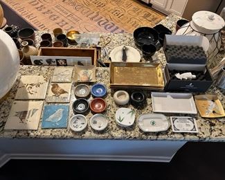 Beautiful Tiles, Dipping Sauce Bowls and more! Even a NIB LLADRO Rooset Head Bottle Topper! 