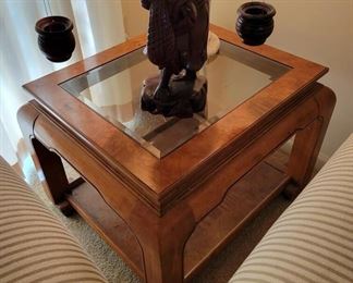 Large Rosewood China man with pails