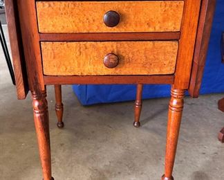 two drawer stand Drop leaf Sides & birdseye maple drawers