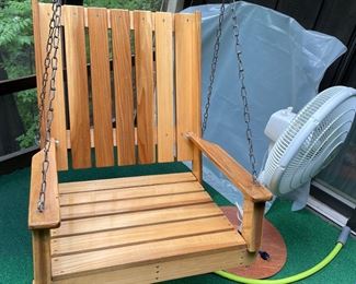 Hand made swinging chair.