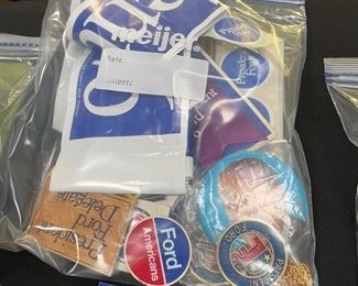 President Ford campaign buttons and other items