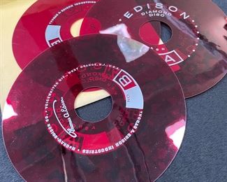 Blank red 45 rpm records