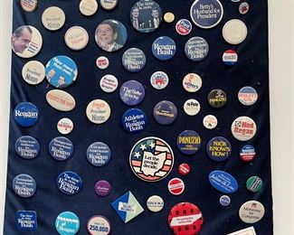 Lots of campaign buttons from the 1970's