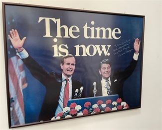 Ronald Reagan and George Bush campaign poster signed by Ronald Reagan.