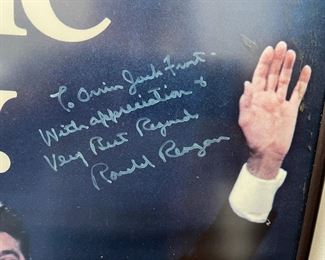 Reads: "To Orin Jack Frost - With appreciation & very best regards Ronald Reagan"