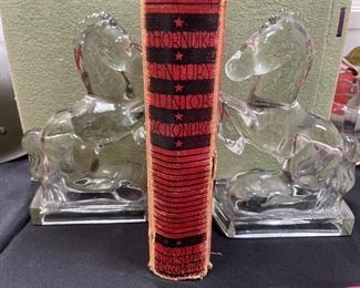 1940’s glass stallion bookends.