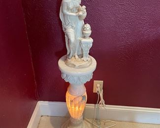 Mid century Italian alabaster light up pedestal 