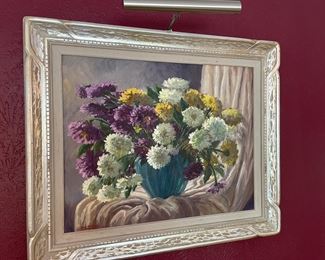 Large floral oil painting