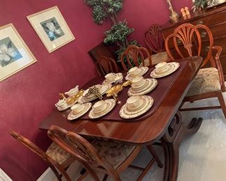 Duncan phiefe table lyre with leaves