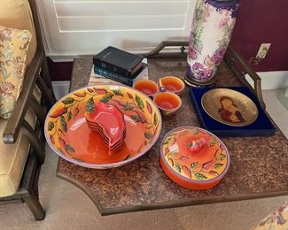 Pepper ceramic serving pieces