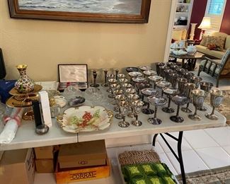 Silver plated goblets