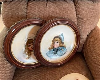 Hand painted doll plates 