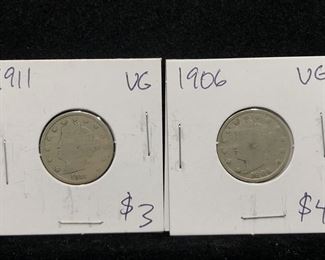 antique v nickels