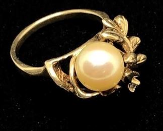 vintage 10k pearl ring