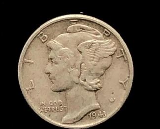 vintage silver dime coin