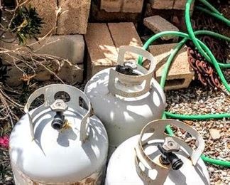 Propane Tanks and cement Bricks