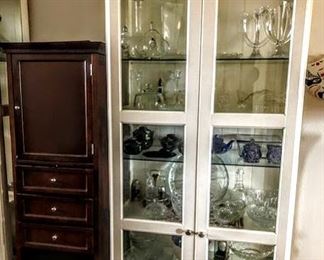 White China Cabinet and Small Cabinet