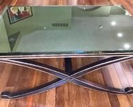 Sleek, Elegant and Stylish Mirrored Top Coffee Table measuring 55 x 37 x 21 inches. There is spotting on/in the mirror. Please see the photo gallery for details. 