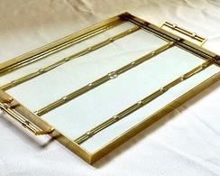 Vintage Gucci Metal and Glass Serving Tray, measuring 15" x 11" 

Features the GG emblem in the center of the tray. 