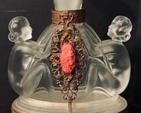 Vintage Nude Lalique Style Perfume Dauber Bottle measures 5 x 6.5 x 3 inches. Very beautiful and unique! Made in Czechoslovakia. 