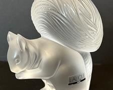 Lalique Squirrel Figurine, measuring five inches tall. 