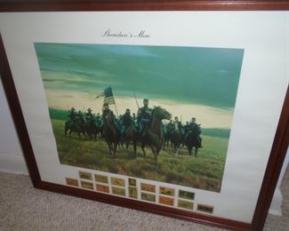 print with vintage stamps