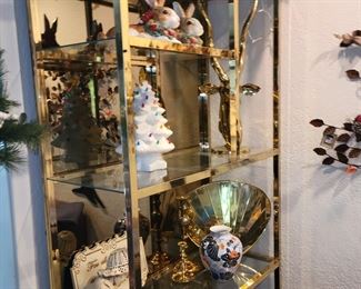 Glass & brass display shelf