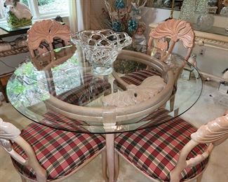 Glass top dining table & 4 chairs