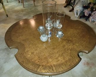 Wood slab look coffee table