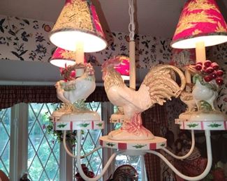 Beautiful Rooster Chandelier - cannot be disconnected until after sale has ended