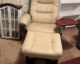 Bombay Arched Cabinet, Benchmaster Chair w Ottoman and Detachable Tray 