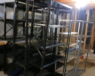 Metal shelving for sale ahead of time and can be picked up on the last day of the sale