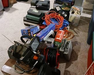Extension cords and job site portable lighting